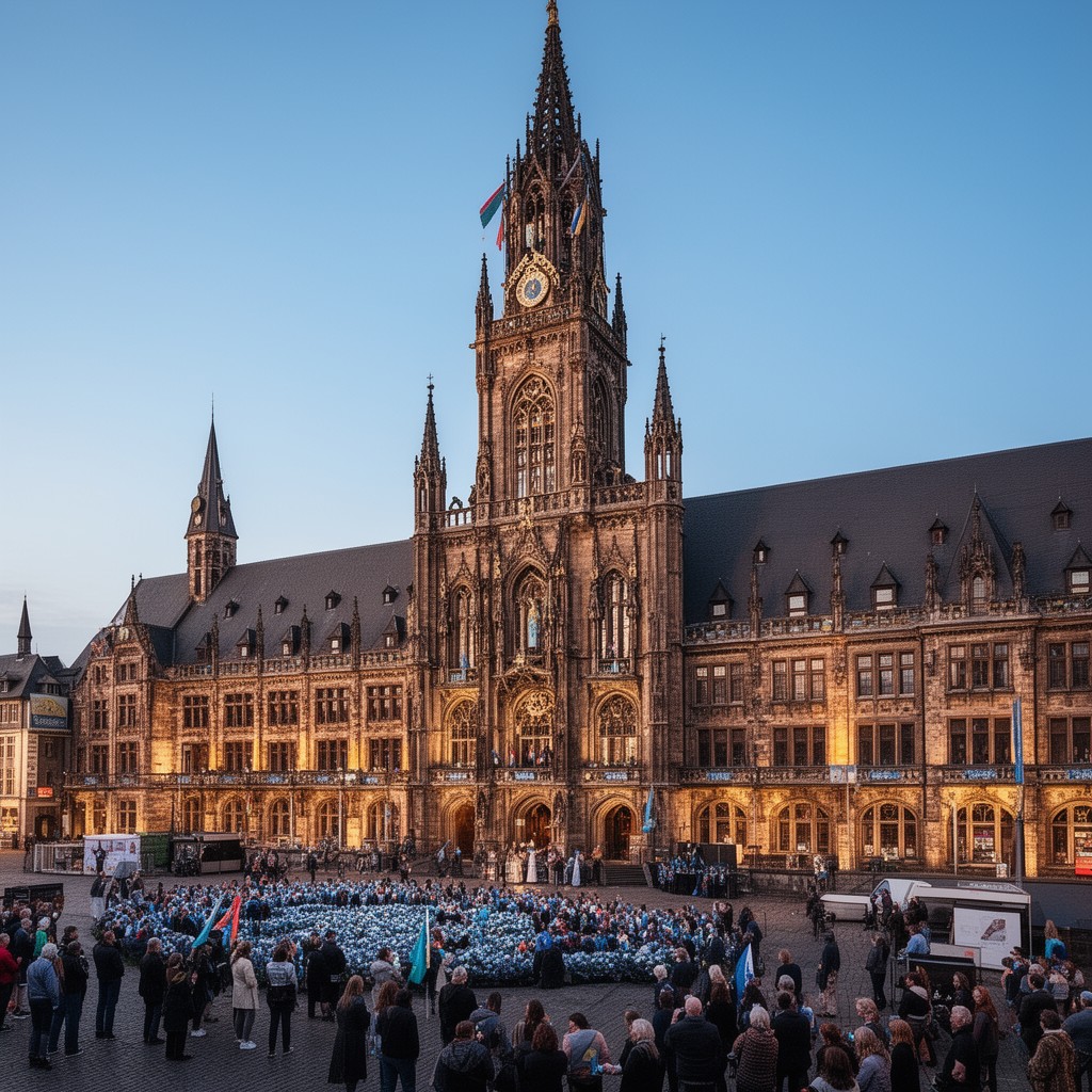 AI-generated illustration of Aachen Town Hall