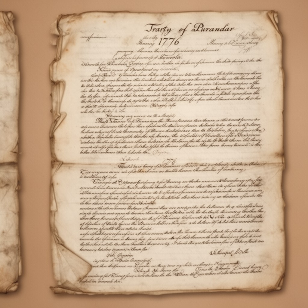 AI-generated illustration of Treaty of Purandar (1776)