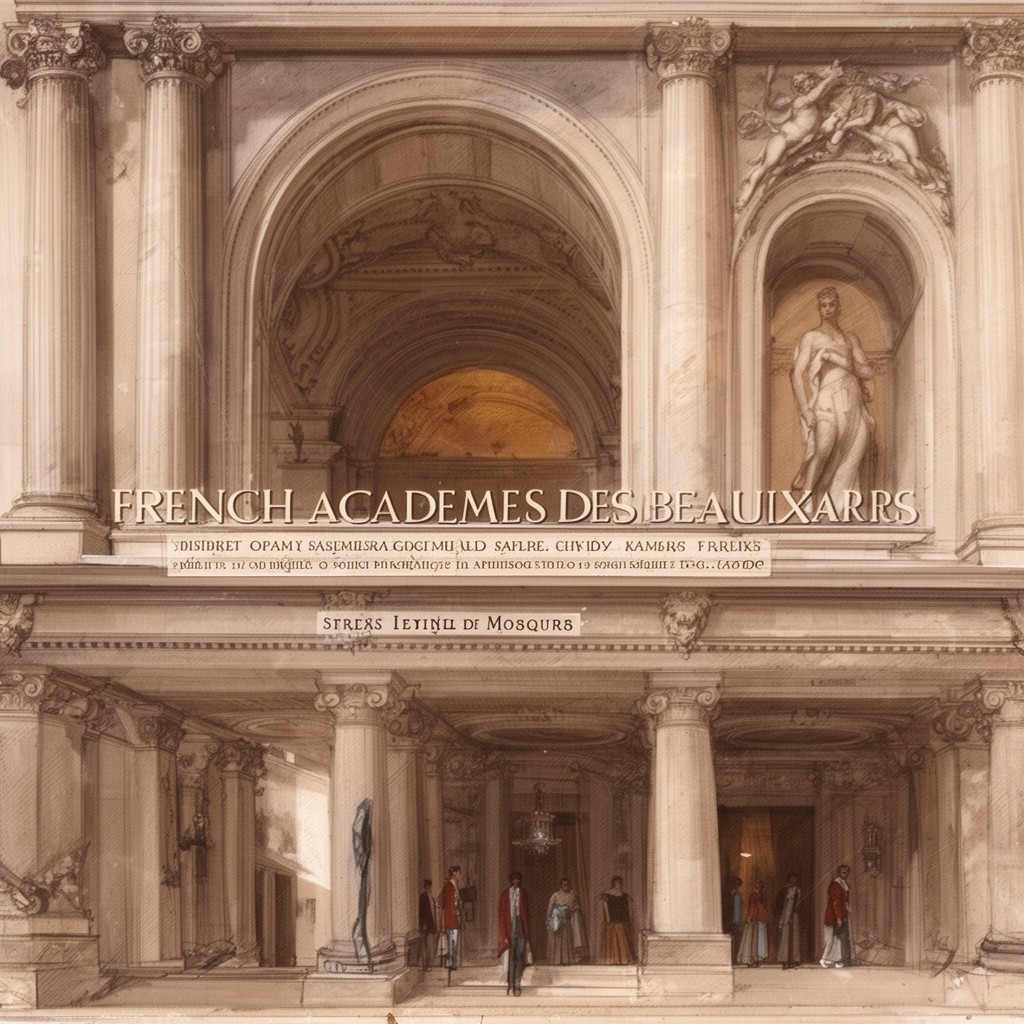 AI-generated illustration of French Académie des Beaux-Arts