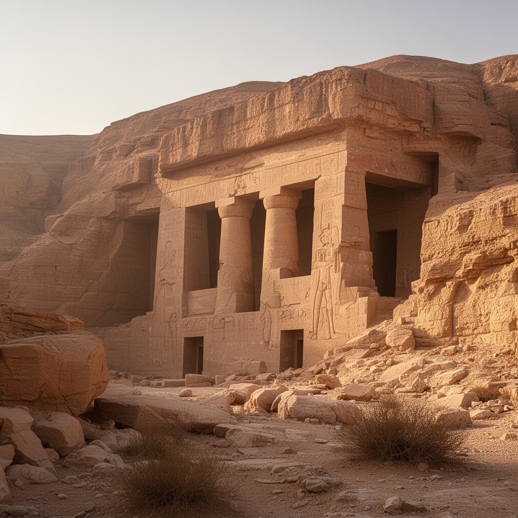 AI-generated illustration of Wadi es-Sebua