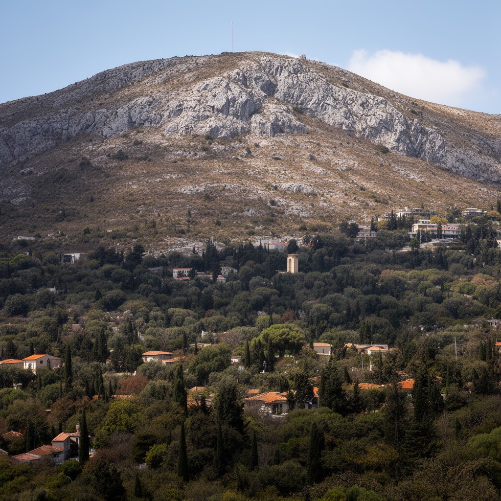 AI-generated illustration of Mount Hymettus