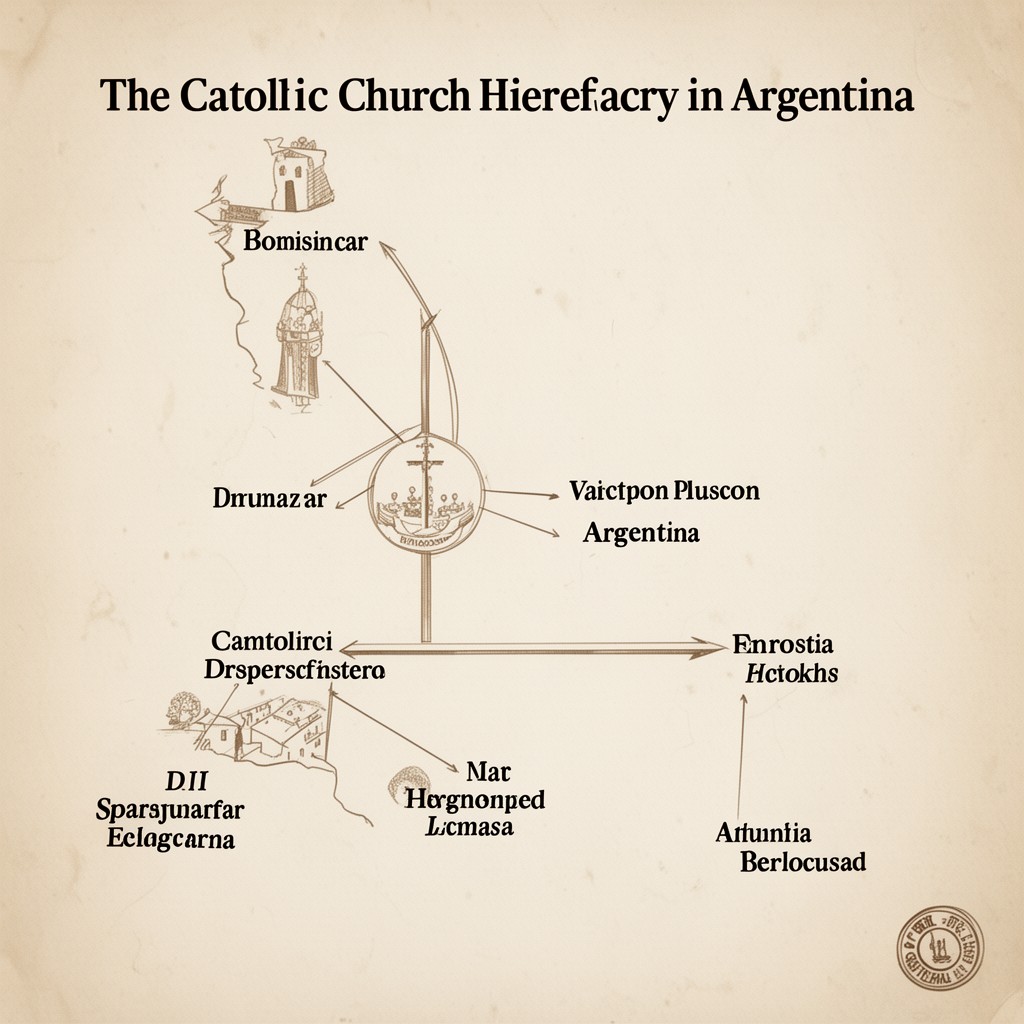 AI-generated illustration of Catholic Church hierarchy in Argentina