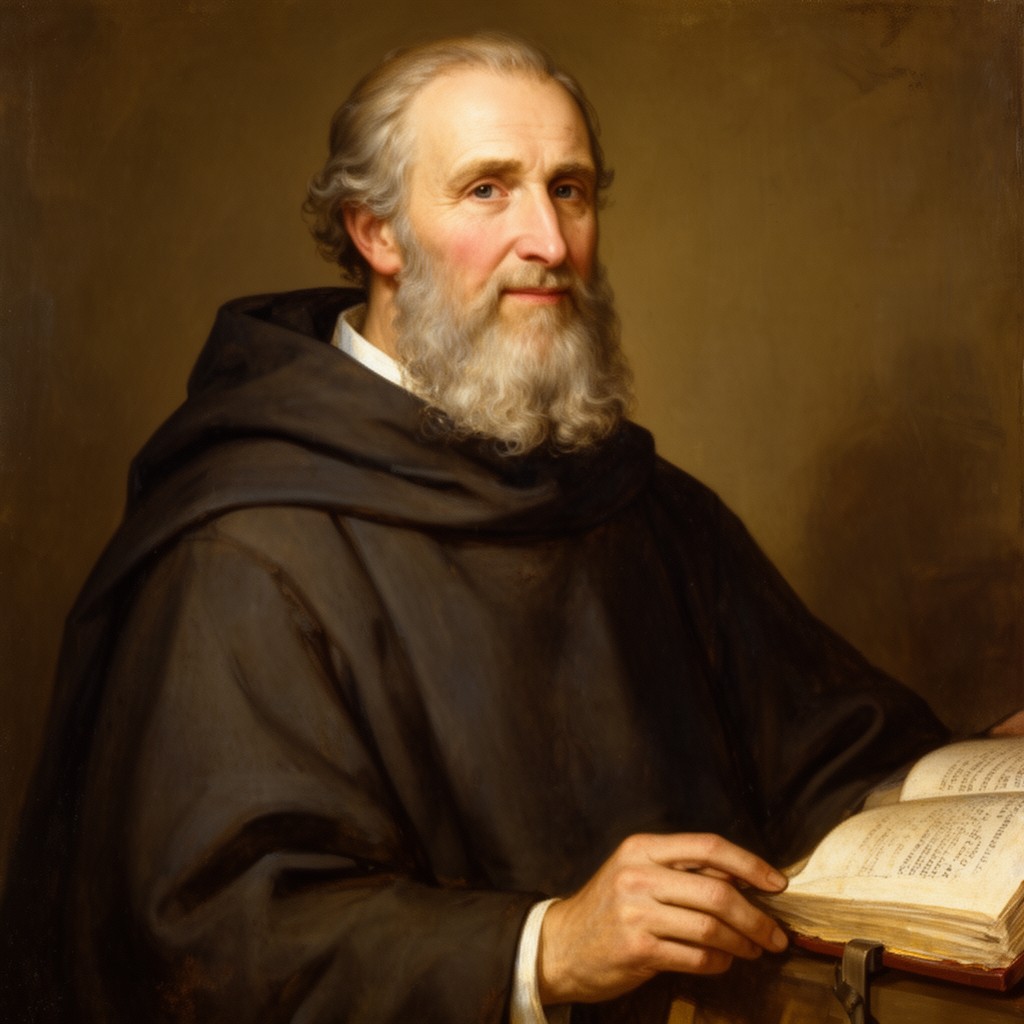 AI-generated illustration of Venerable Bede