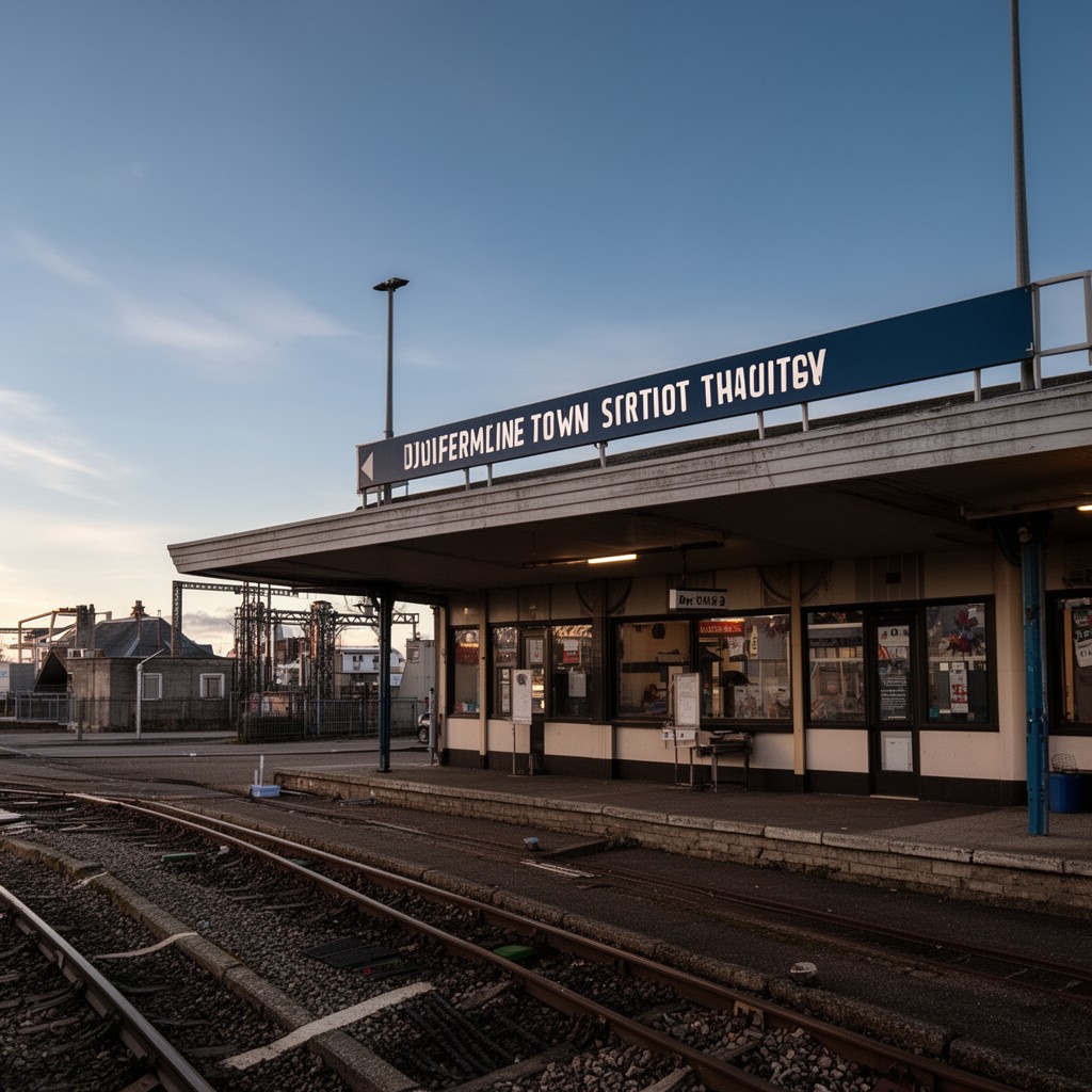 AI-generated illustration of Dunfermline Town railway station