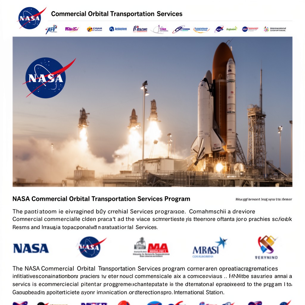 AI-generated illustration of NASA Commercial Orbital Transportation Services program