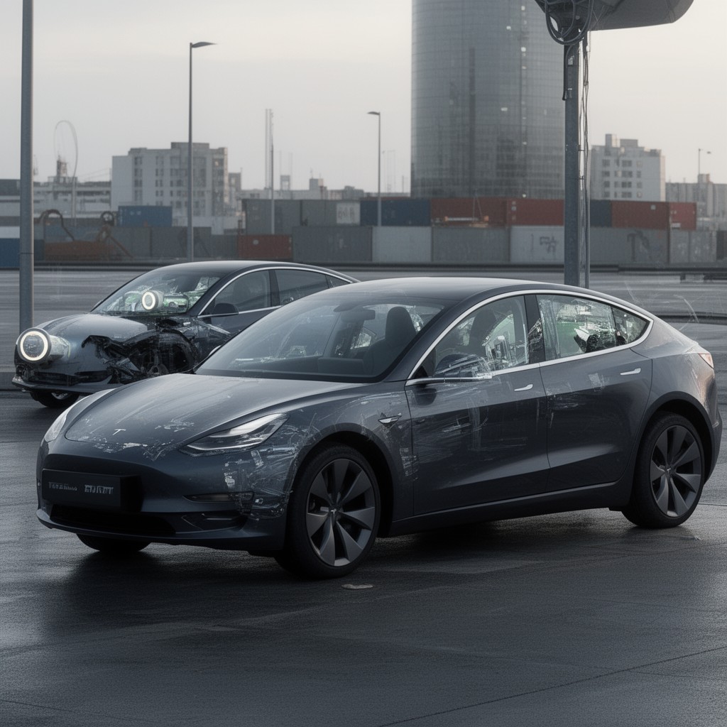 AI-generated illustration of Tesla third-generation platform (Model 3/Y platform)
