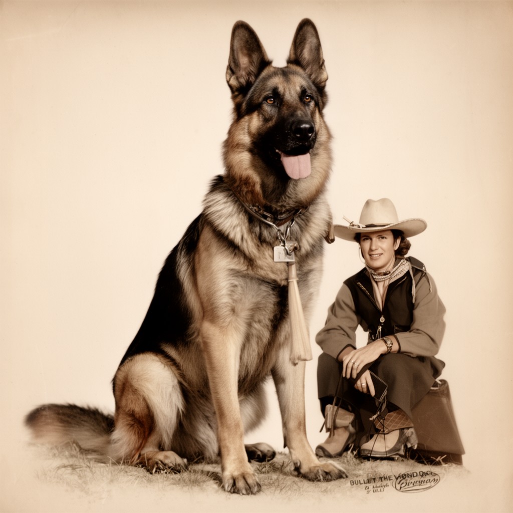 AI-generated illustration of Bullet the Wonder Dog