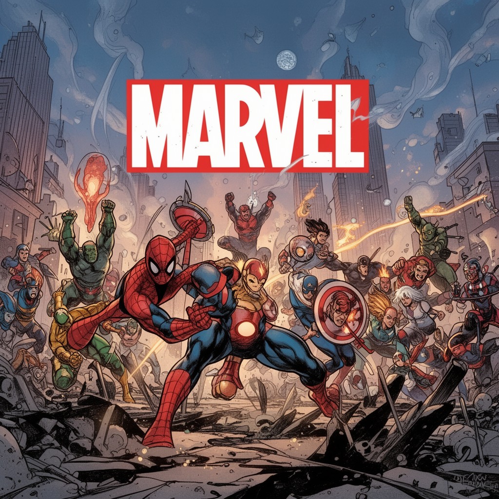 AI-generated illustration of Marvel Comics