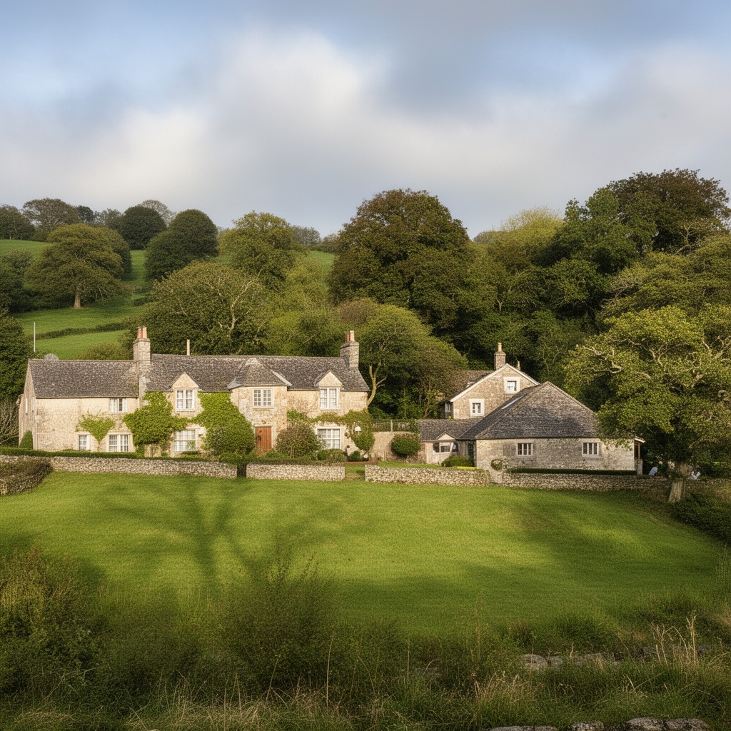 AI-generated illustration of Kirkharle, Northumberland, England