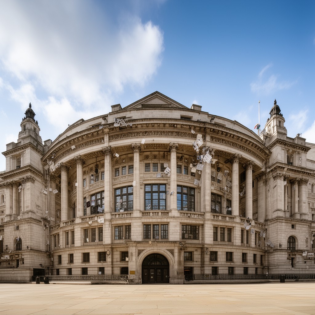 AI-generated illustration of Ministry of Defence Main Building, Whitehall