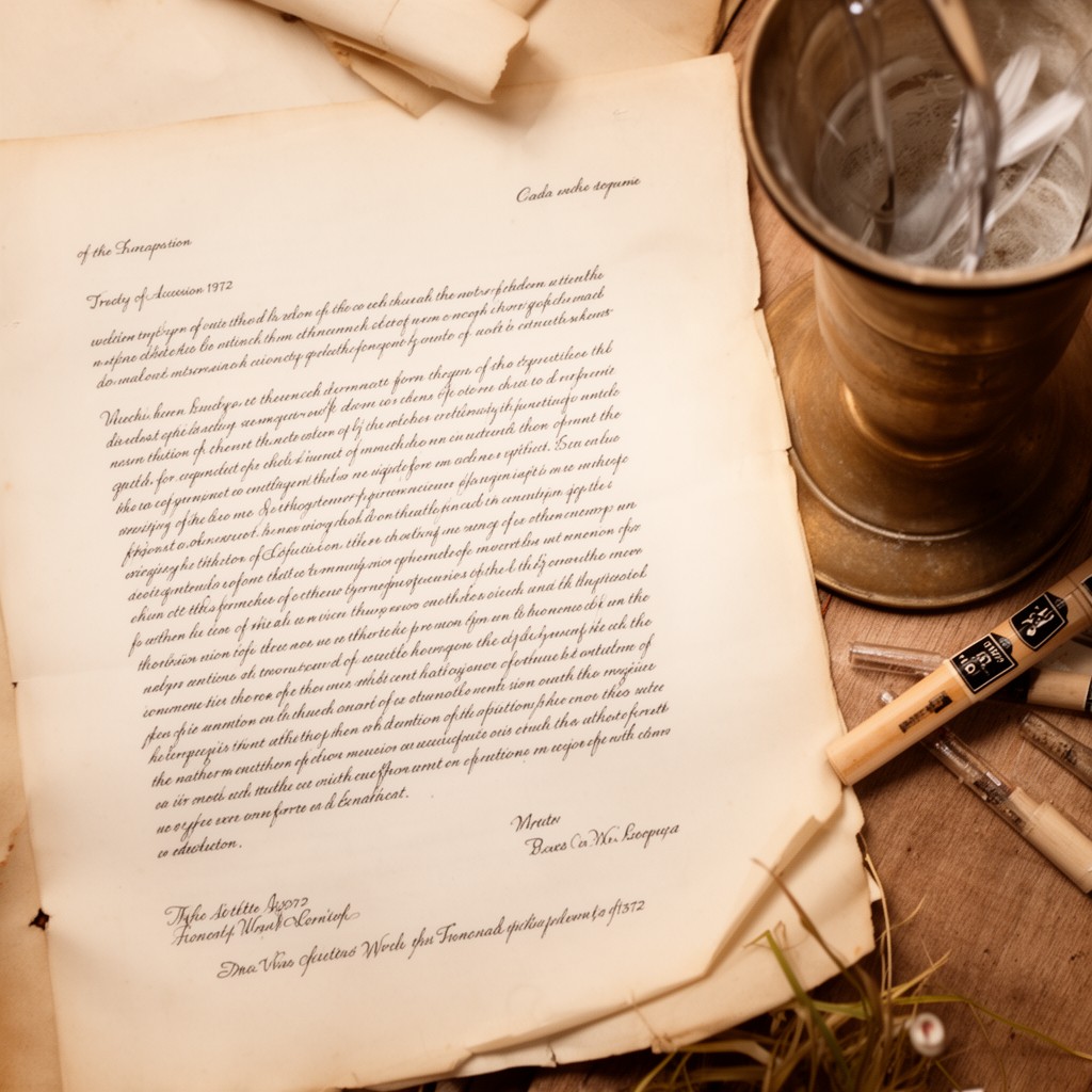 AI-generated illustration of Treaty of Accession 1972 (United Kingdom to the European Communities)