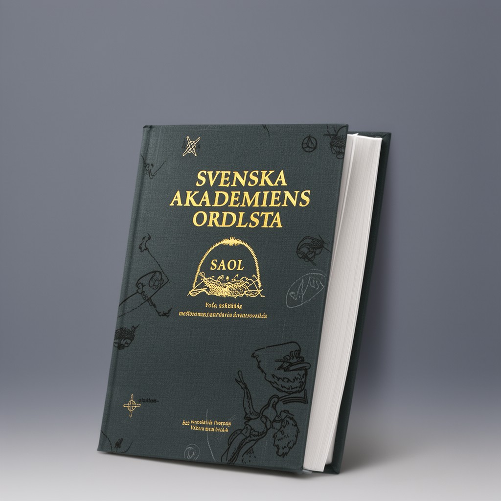 AI-generated illustration of Svenska Akademiens ordlista (SAOL)