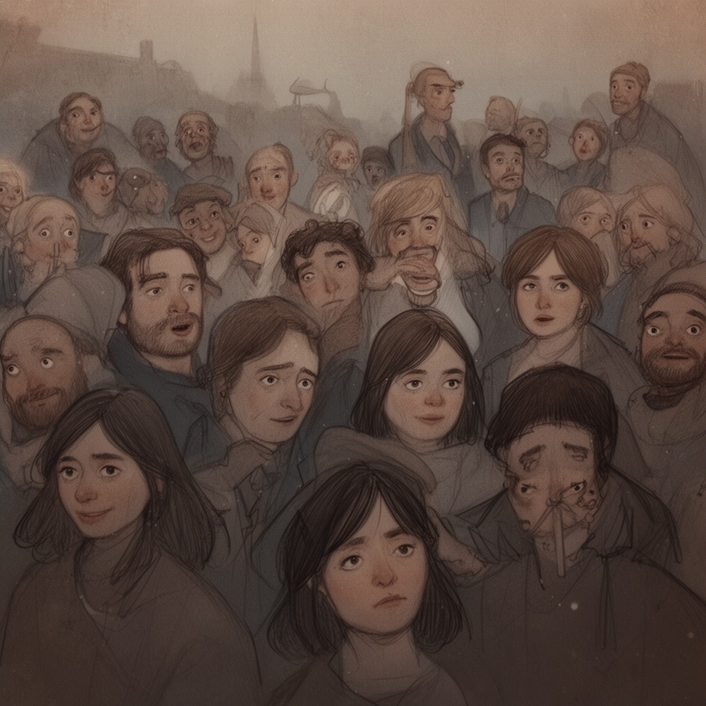 AI-generated illustration of Five Hundred Faces