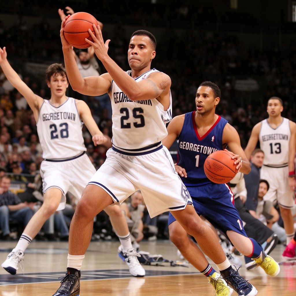 AI-generated illustration of Georgetown Hoyas men's basketball