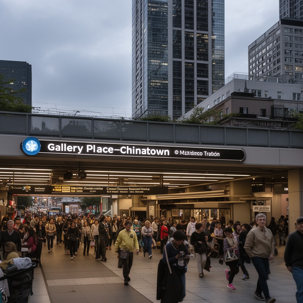 AI-generated illustration of Gallery Place–Chinatown station