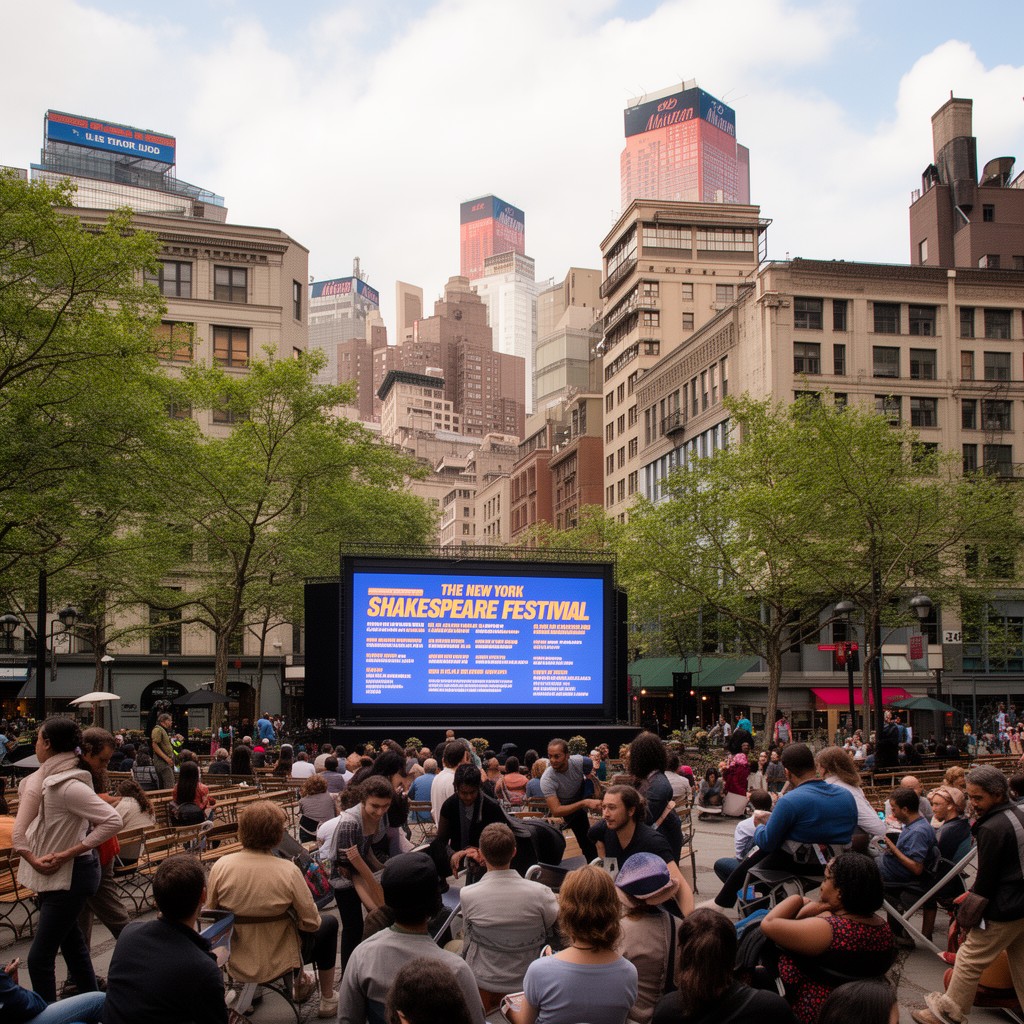 AI-generated illustration of New York Shakespeare Festival