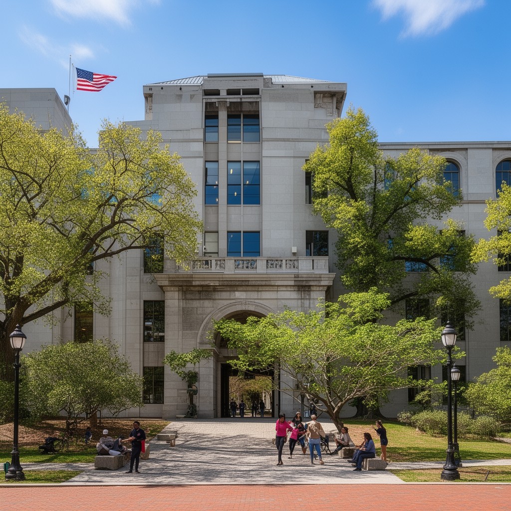 AI-generated illustration of Law Center Campus
