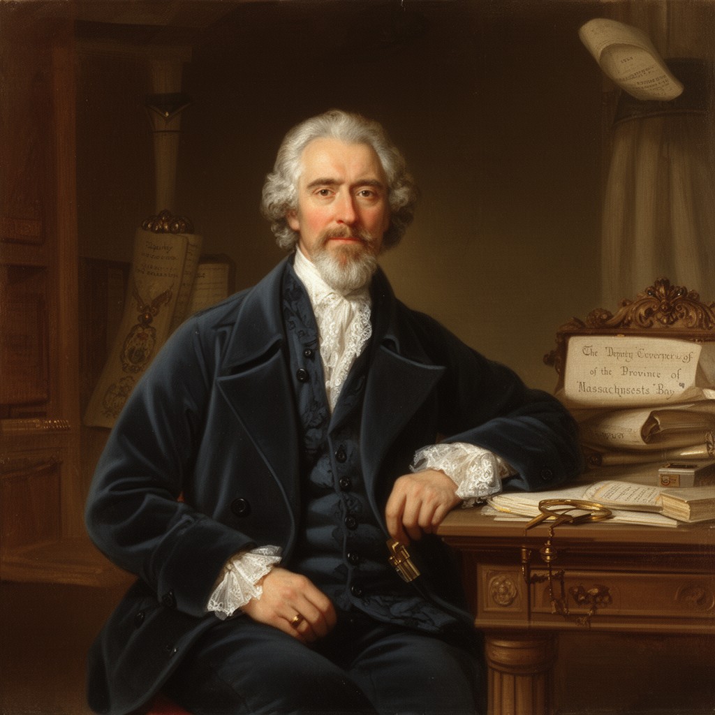 AI-generated illustration of Deputy Governor of the Province of Massachusetts Bay