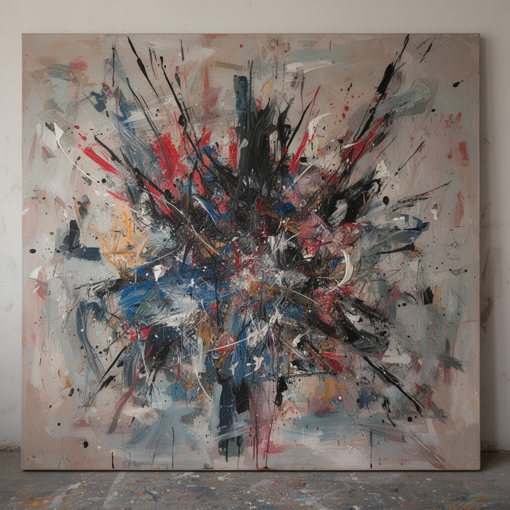 AI-generated illustration of Action painting
