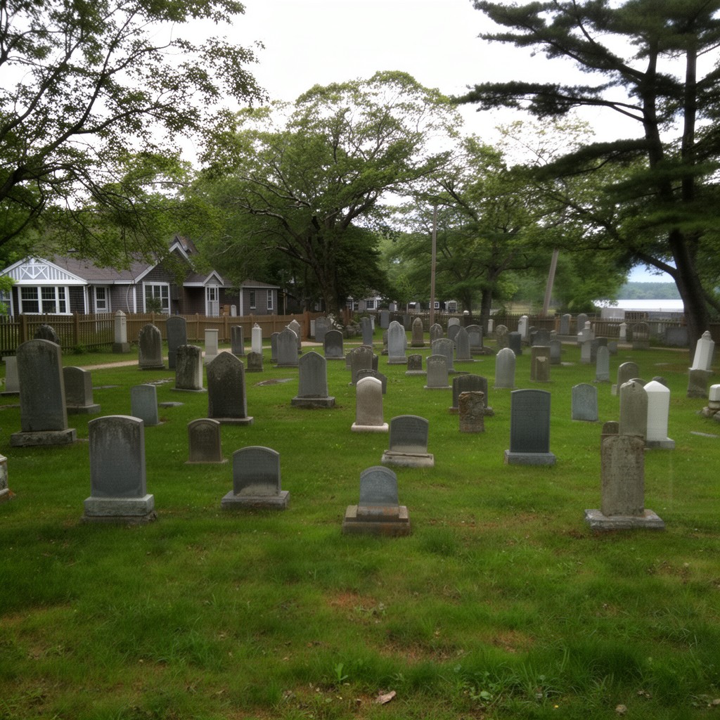 AI-generated illustration of Green River Cemetery, Springs, New York