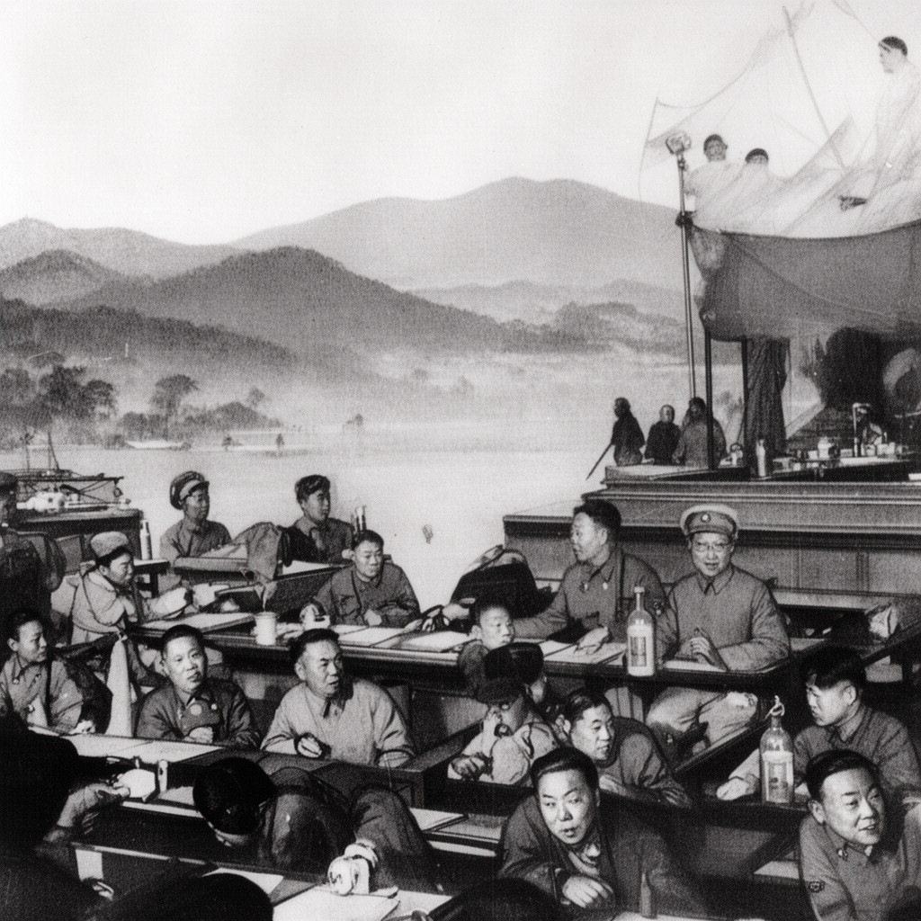 AI-generated illustration of Lushan Conference of 1959