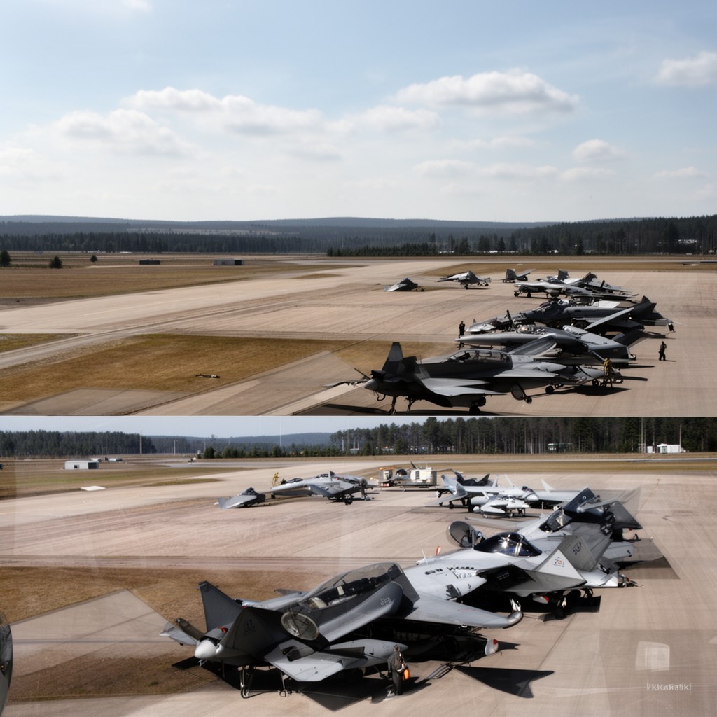 AI-generated illustration of Tikkakoski Air Base