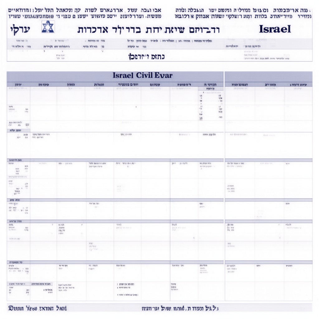 AI-generated illustration of Israeli civil calendar