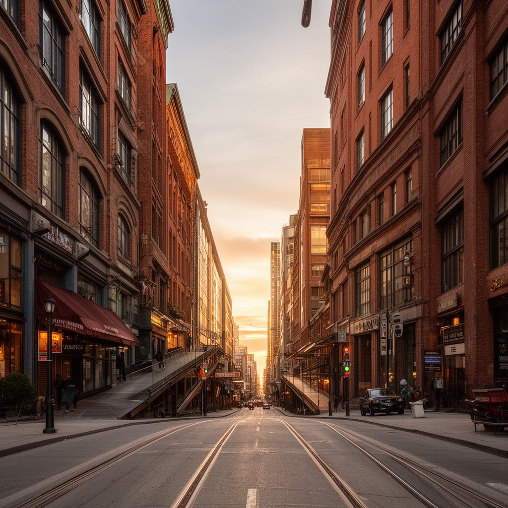 AI-generated illustration of Front Street East