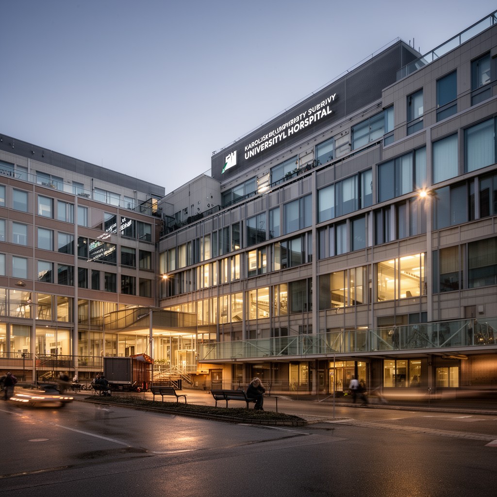 AI-generated illustration of Karolinska University Hospital