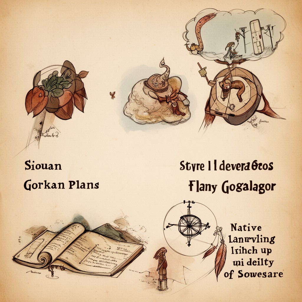 AI-generated illustration of Siouan languages