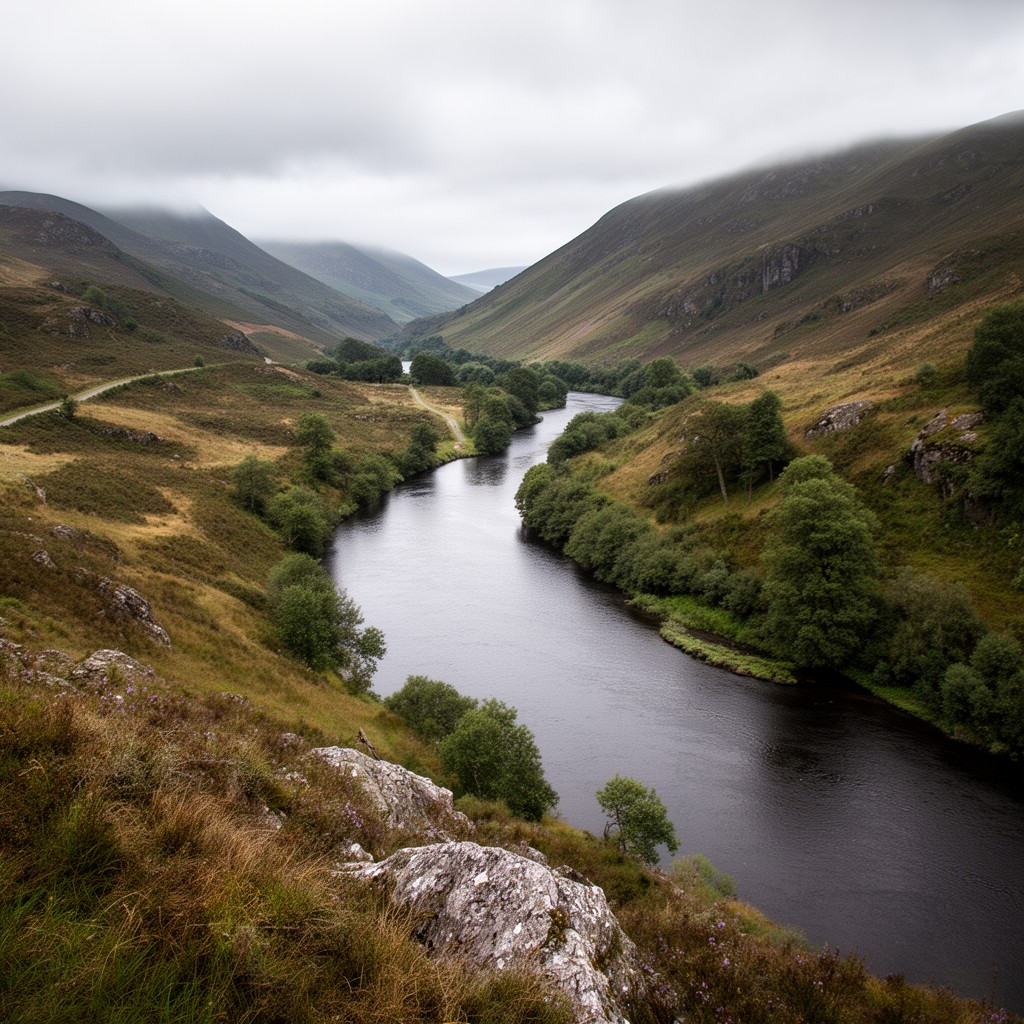 AI-generated illustration of River Mawddach