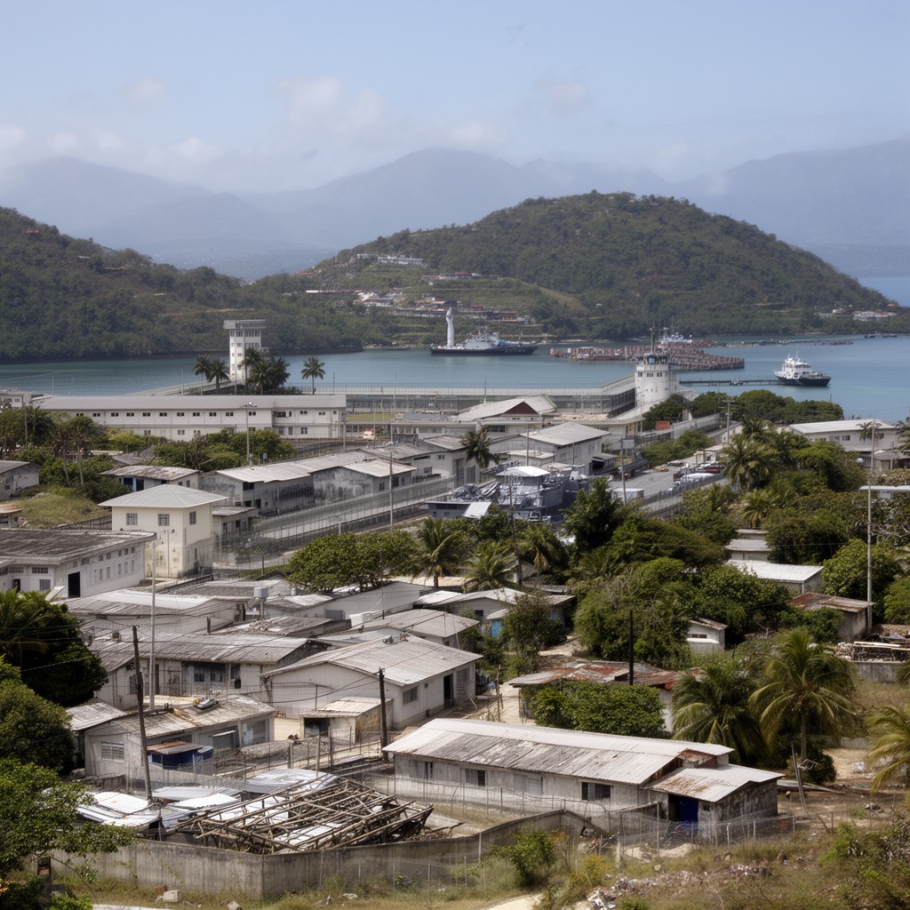 AI-generated illustration of U.S. naval base at Guantánamo Bay