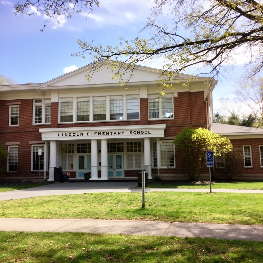 AI-generated illustration of Lincoln Elementary School