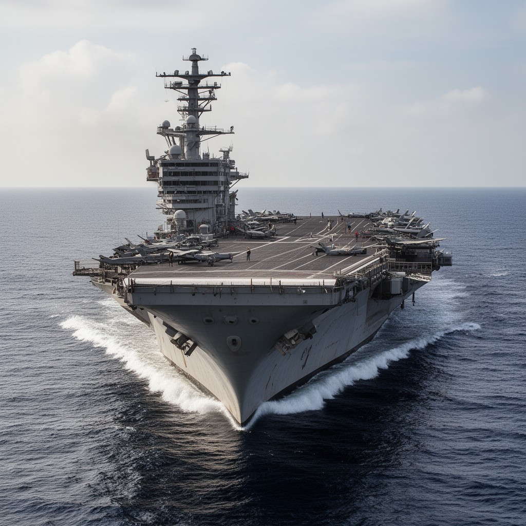 AI-generated illustration of USS Kitty Hawk (CV-63)