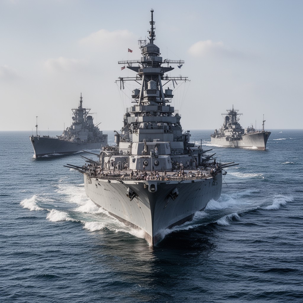 AI-generated illustration of New York-class battleship
