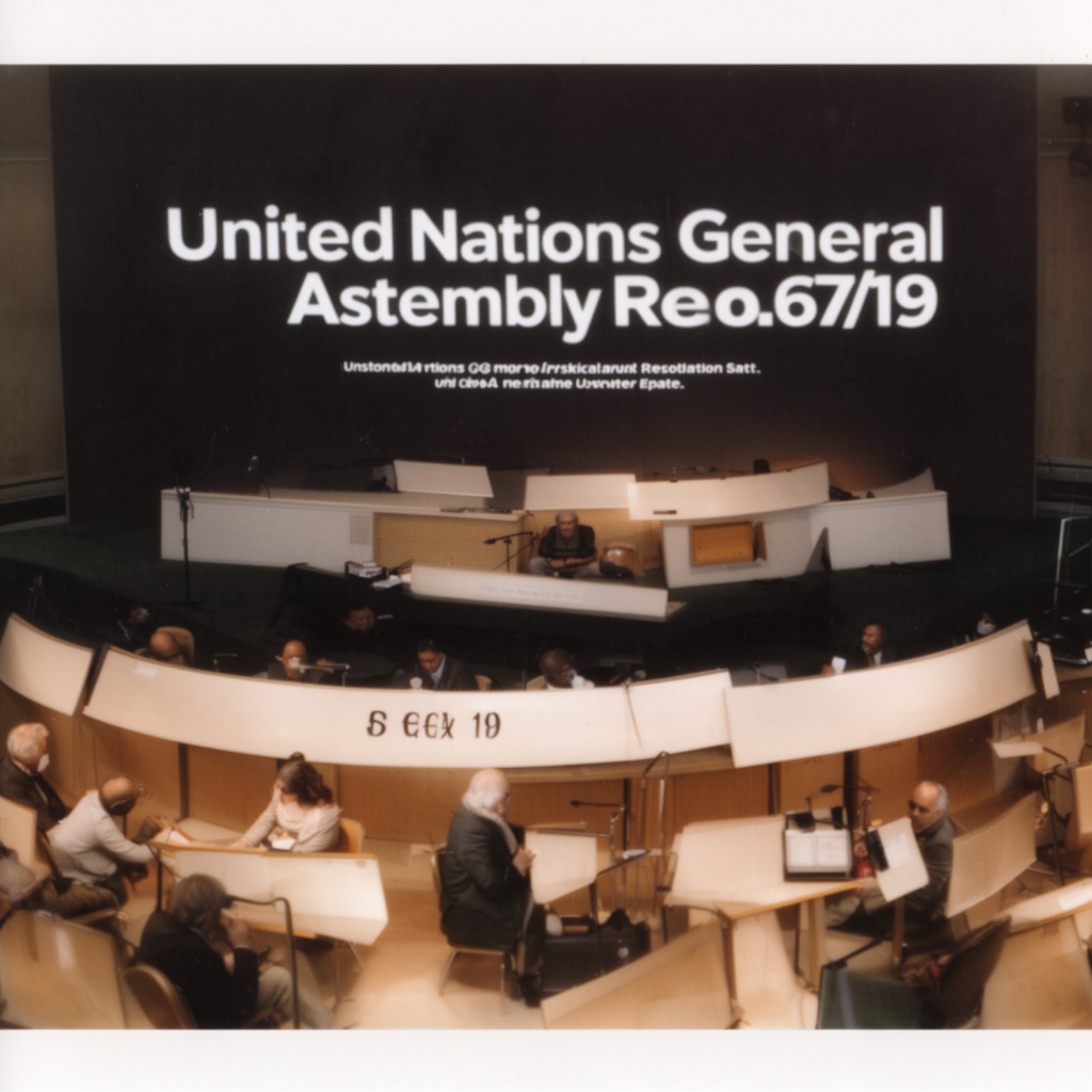 AI-generated illustration of United Nations General Assembly Resolution 67/19