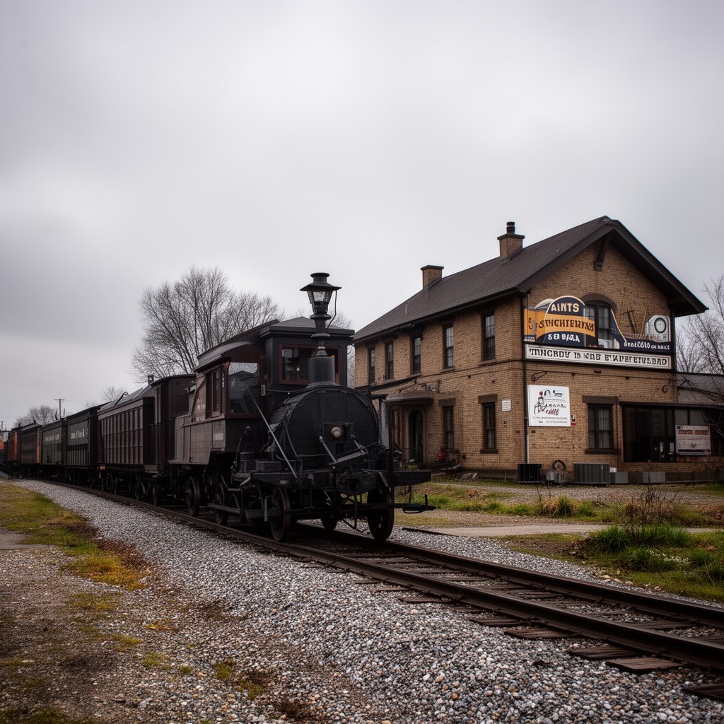 AI-generated illustration of Sunbury and Erie Railroad