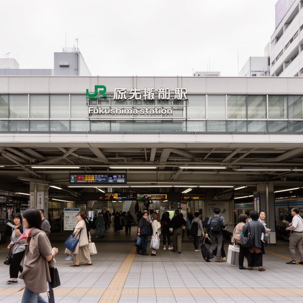 AI-generated illustration of Fukushima Station (Osaka)