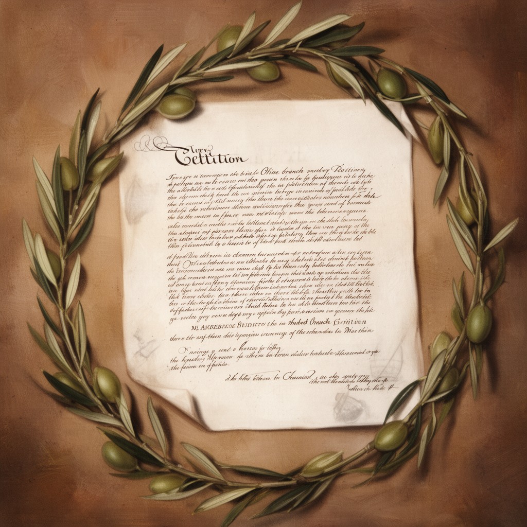 AI-generated illustration of Olive Branch Petition