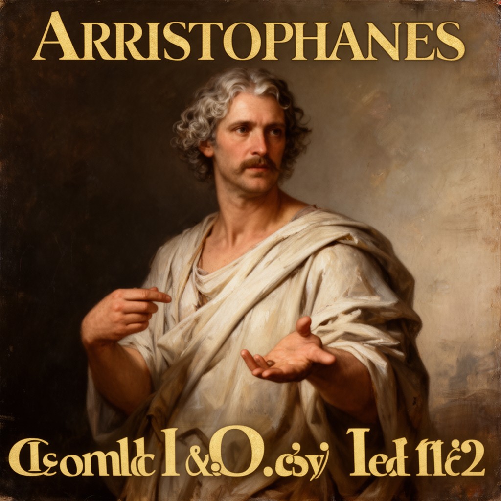 AI-generated illustration of Aristophanes