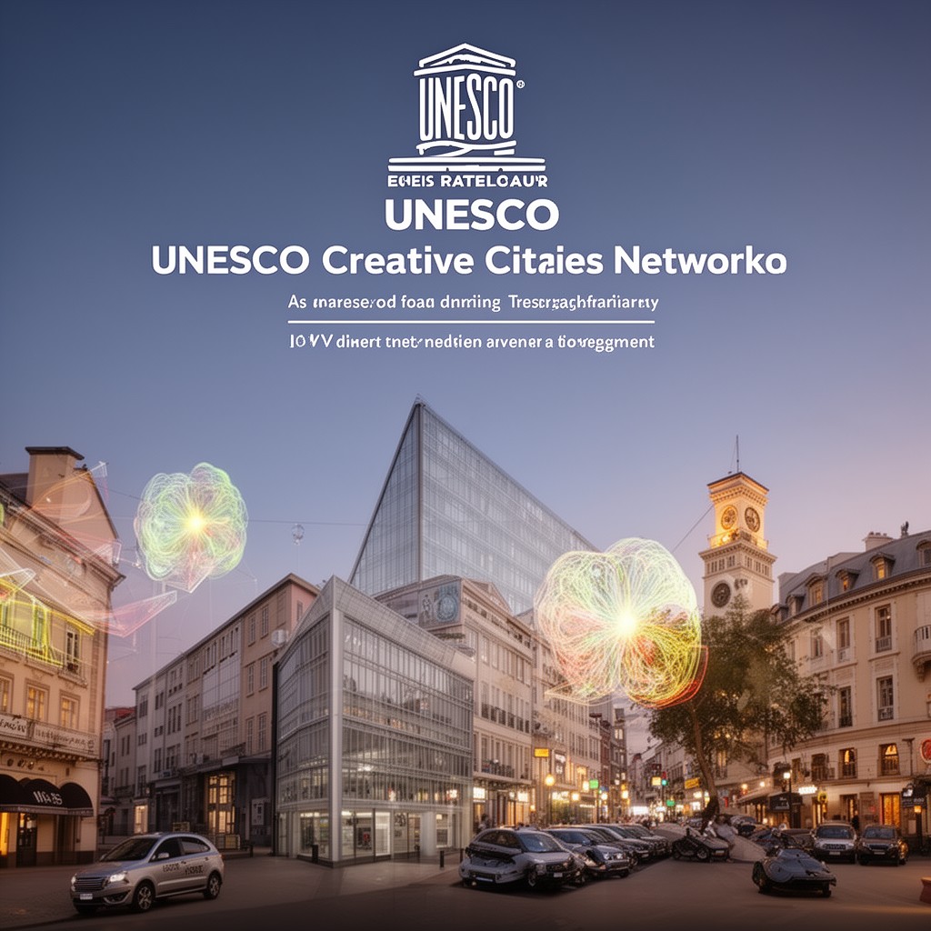 AI-generated illustration of UNESCO Creative Cities Network