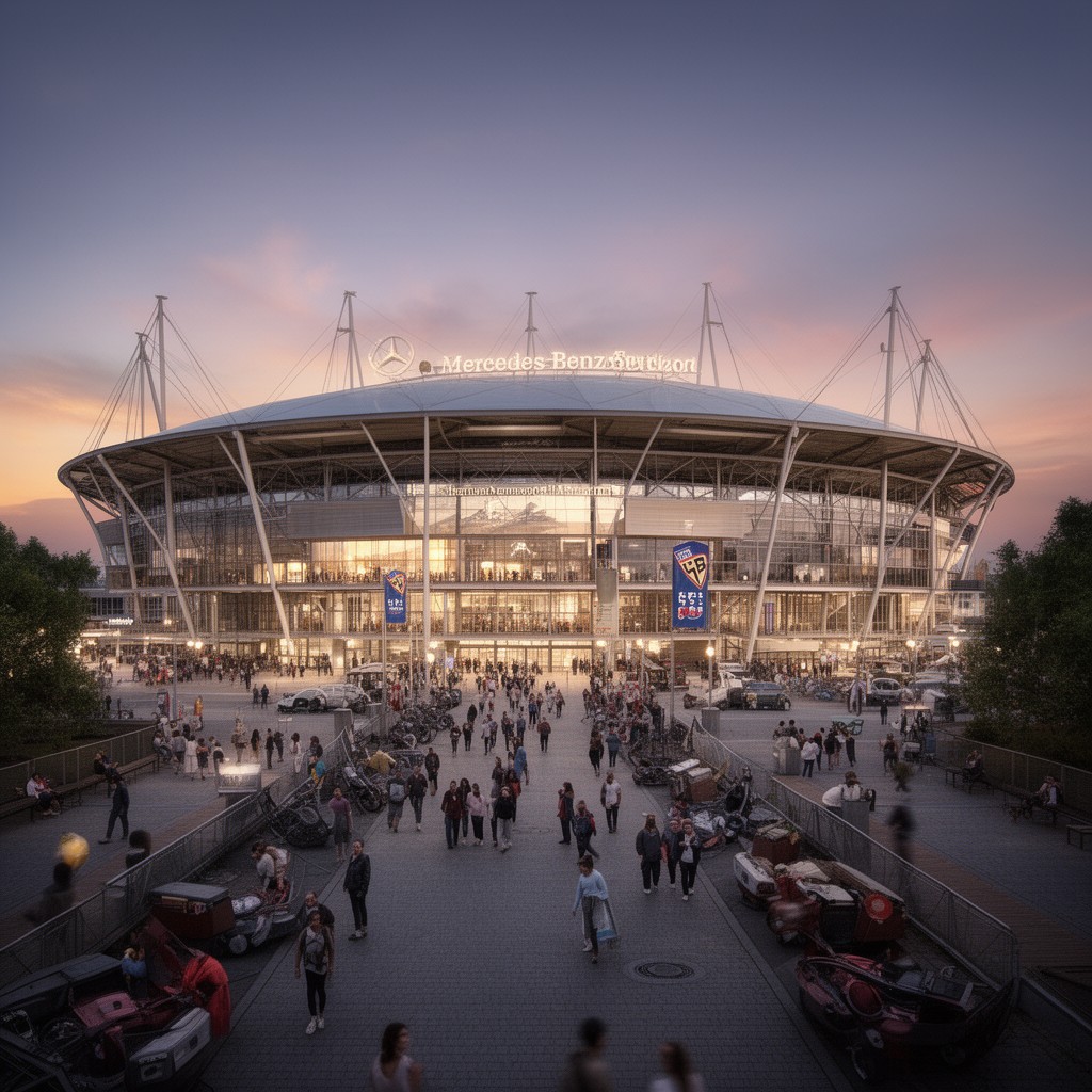 AI-generated illustration of Mercedes-Benz Arena (Stuttgart)