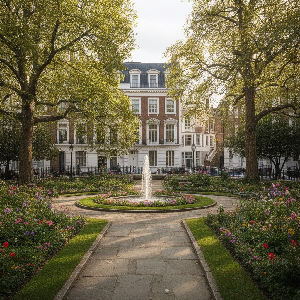 AI-generated illustration of Gordon Square, London