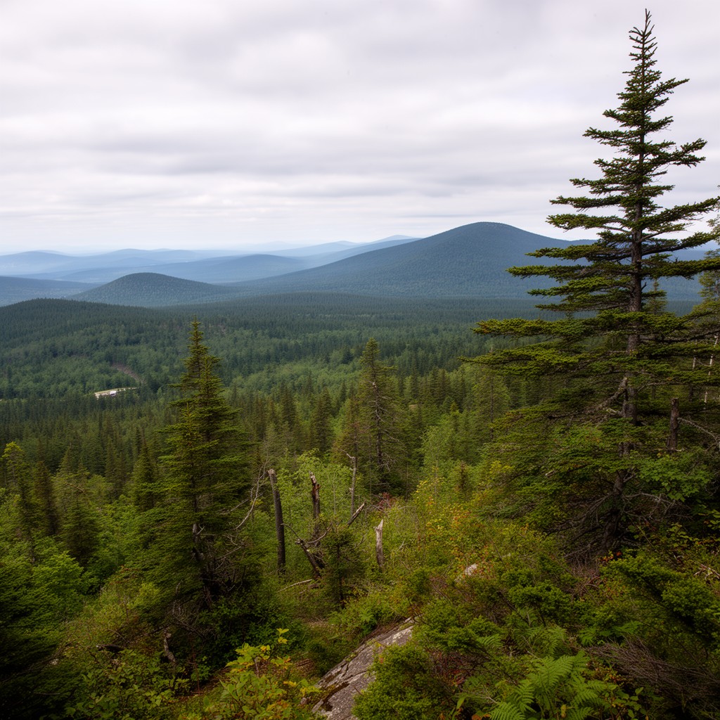 AI-generated illustration of Hurricane Mountain Wilderness Area