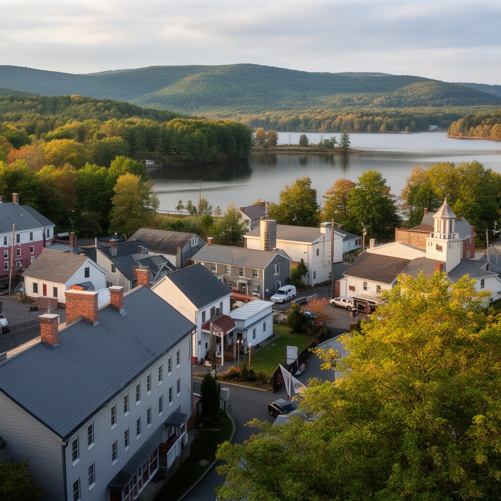AI-generated illustration of Wilton, Maine