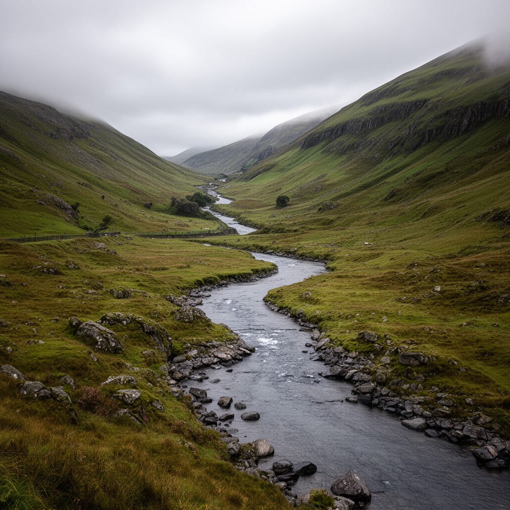 AI-generated illustration of River Dysynni