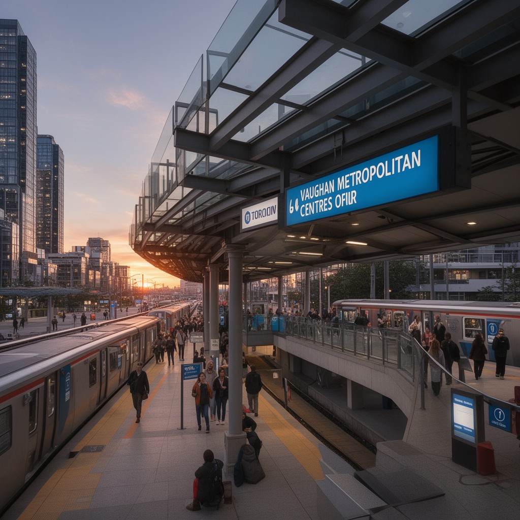 AI-generated illustration of Vaughan Metropolitan Centre station
