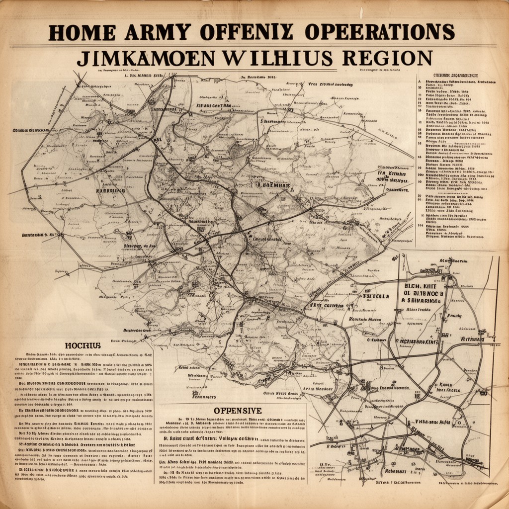 AI-generated illustration of Home Army offensive operations in Vilnius region