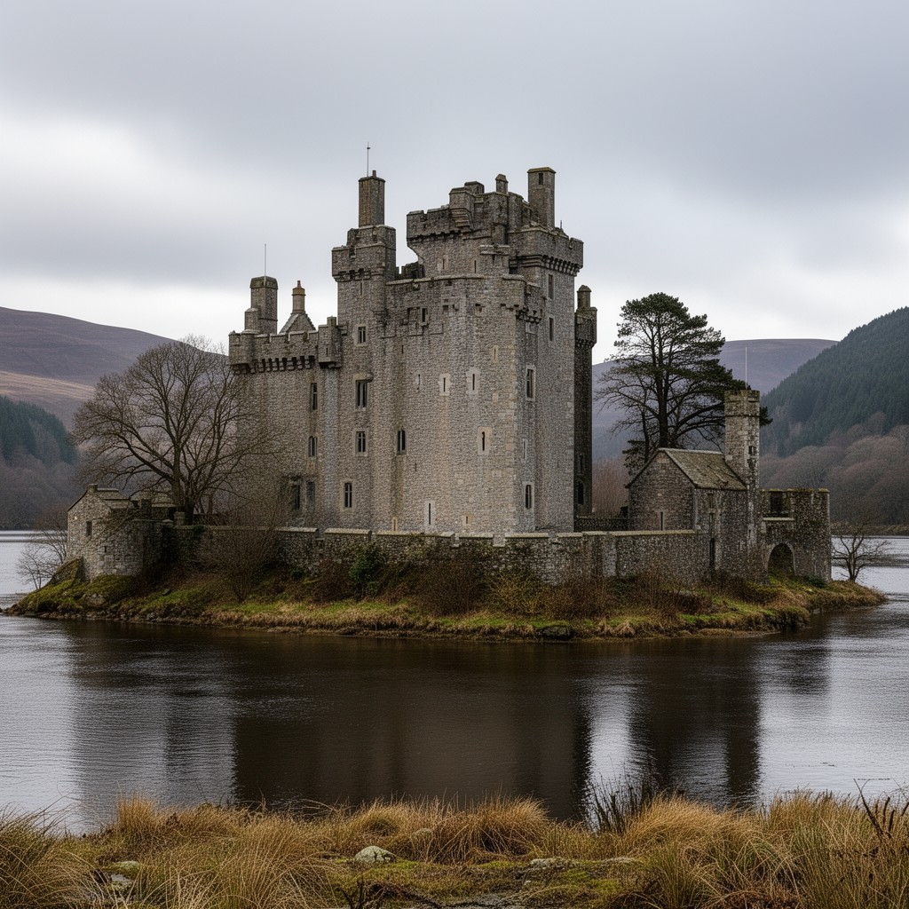 AI-generated illustration of Threave Castle