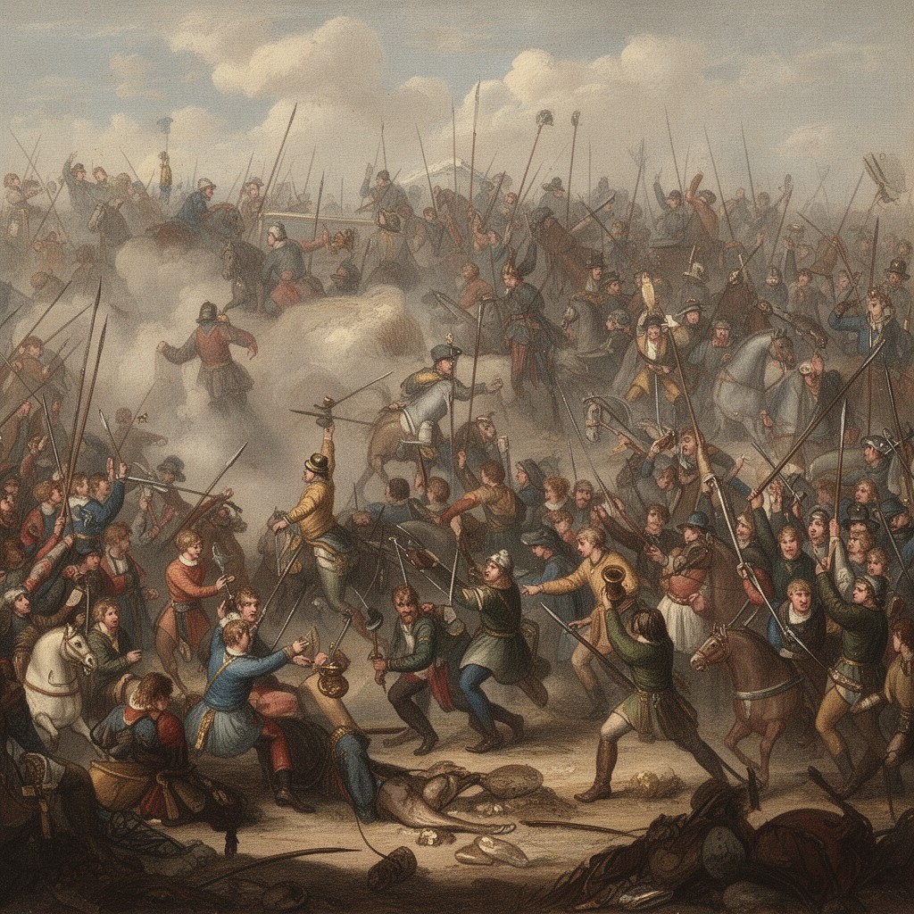 AI-generated illustration of Battle of Otterburn